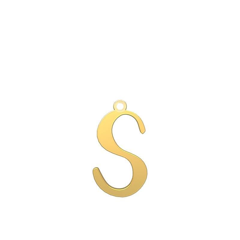 شمش نقره گالری طلا  توسطی مدل حرف s کد nsfae2b7